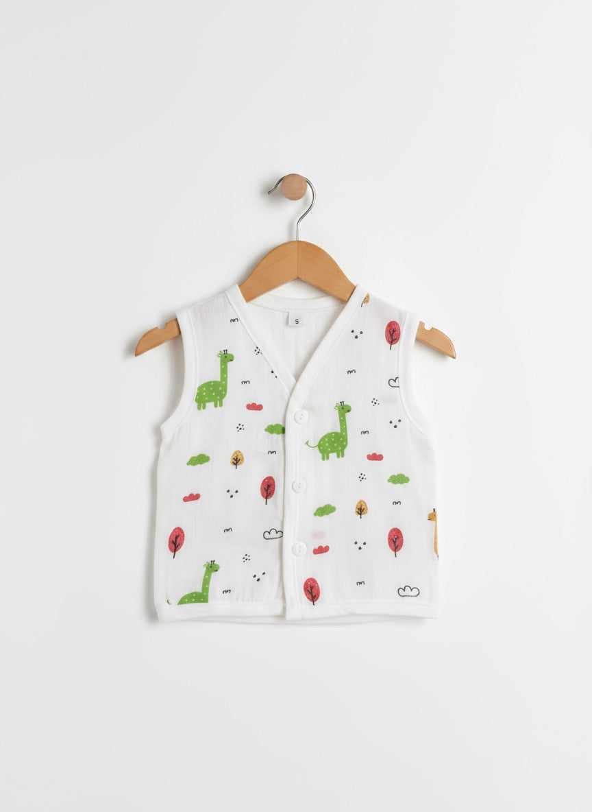 Newborn Jabla Button β Muslin Fabric | Animal Design
