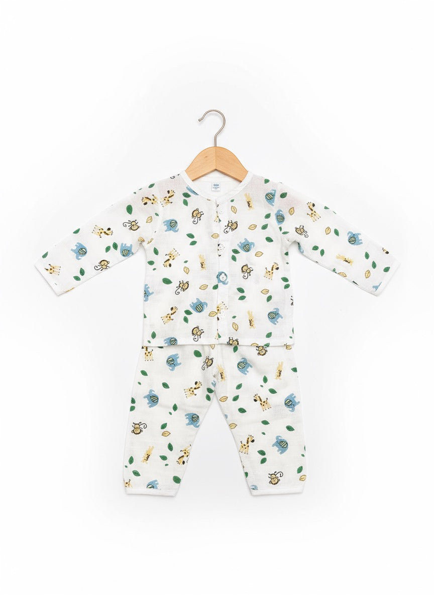 Muslin Co-ord Set - Pure Muslin - Full sleeve - Animal