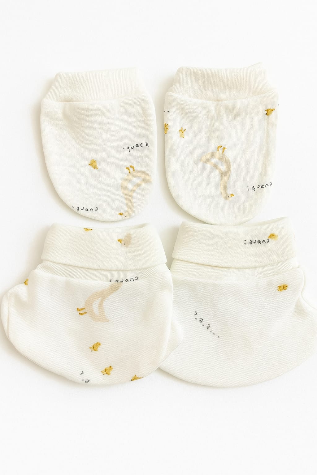Baby Mitten & Booties Set – Duck Design | Soft & Gentle Fabric