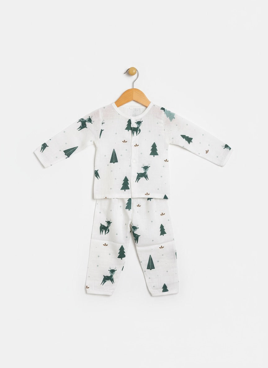 Muslin Co-ord Set - Pure Muslin - Full sleeve - Tree