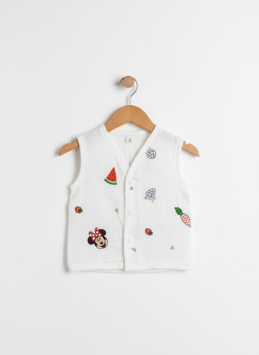 Newborn Jabla Button β Muslin Fabric | Fruits Design