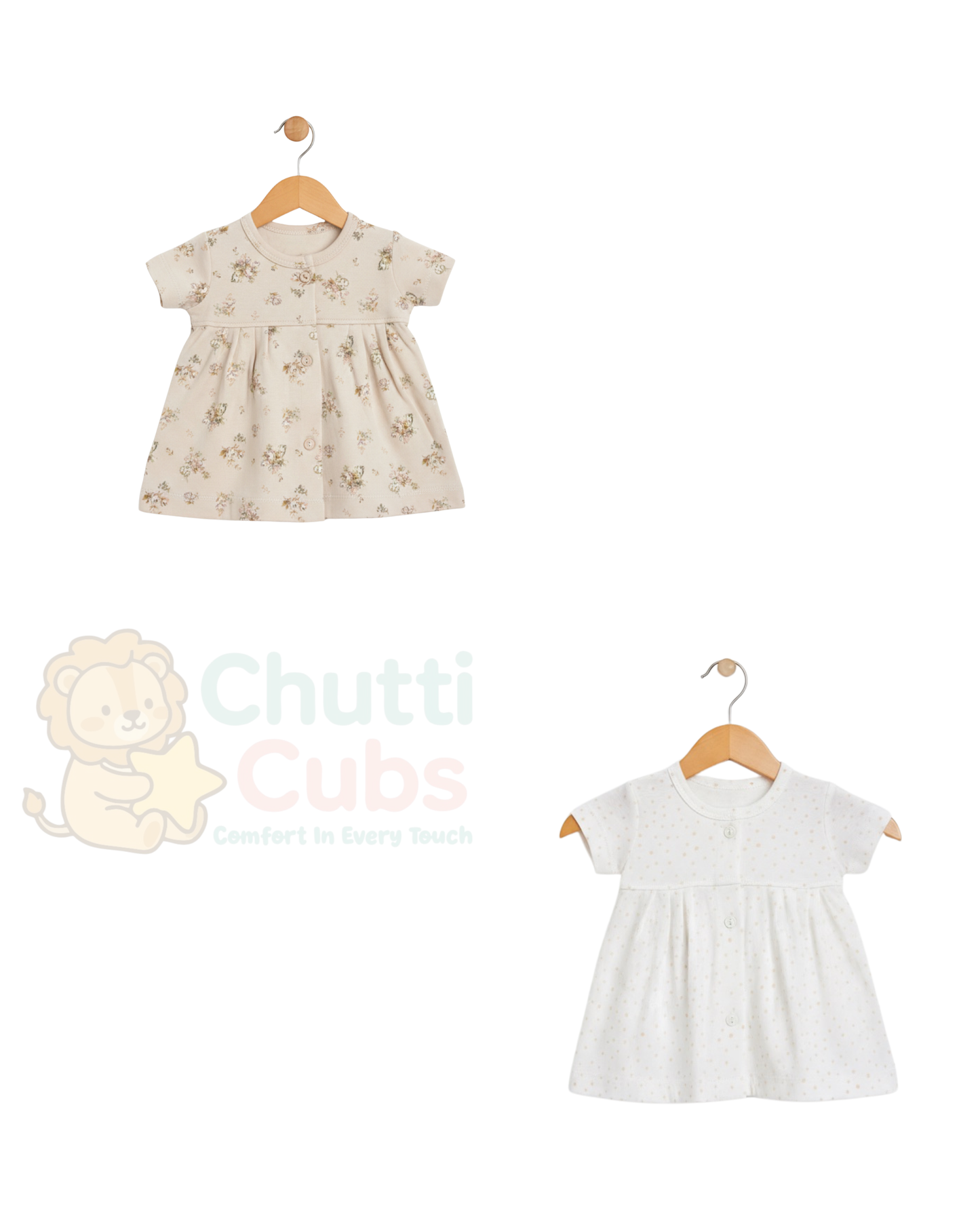 Soft Knitted Baby Frocks โ Pack of 2 Assorted | Warm, Stretchable & Adorable Design