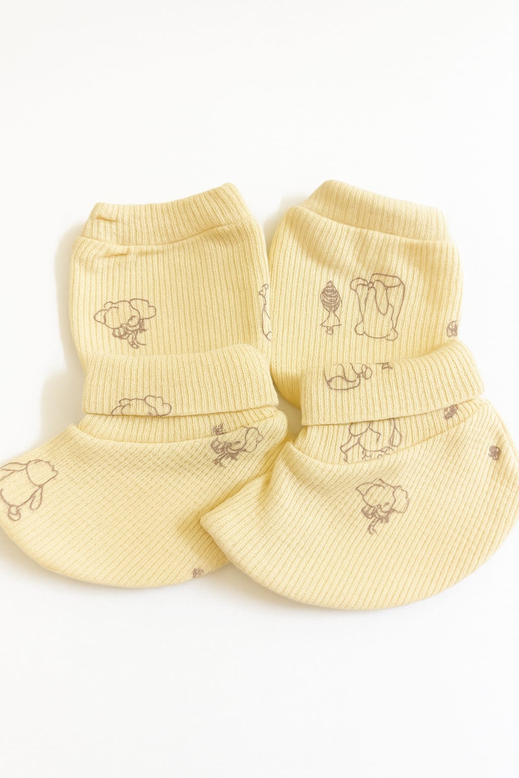 Baby Mitten & Booties Set – Yellow Design | Soft & Gentle Fabric