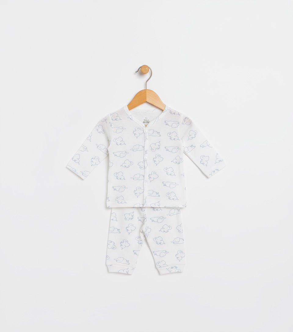 Baby Full Sleeve Co-ord Set β Adorable Elephant Print | Soft & Playful Outfit