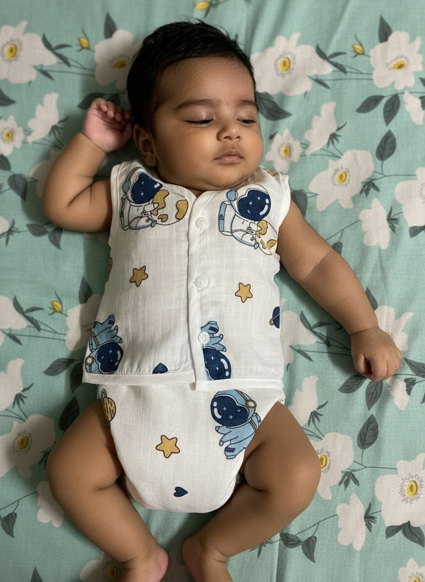 Baby Button Jabla with Nappies – 100% Soft Cotton Pack of 2 sets Assorted