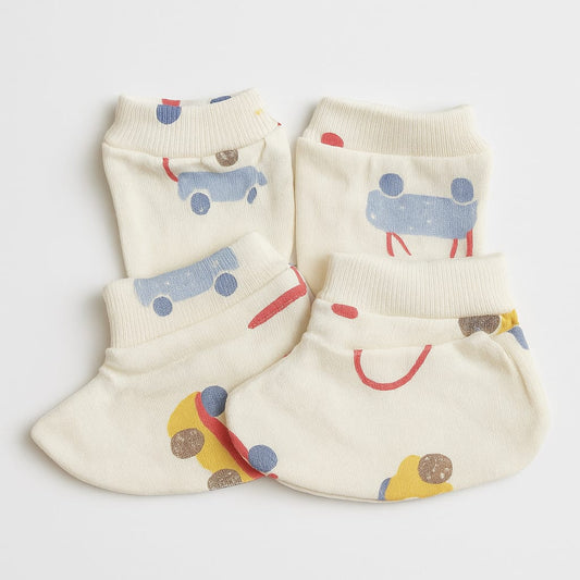 Baby Mitten & Booties Set – Car Design | Soft & Gentle Fabric