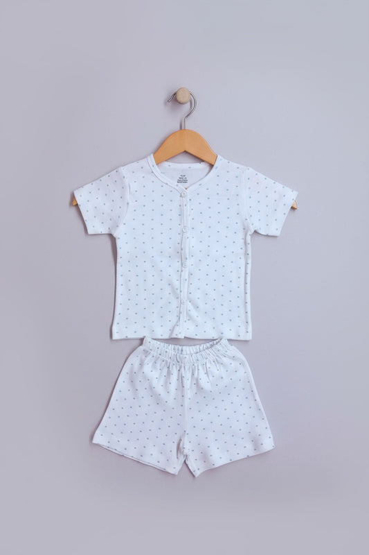 Baby Button Half Co-ord Set – 100% Soft Cotton | Dot Design Set