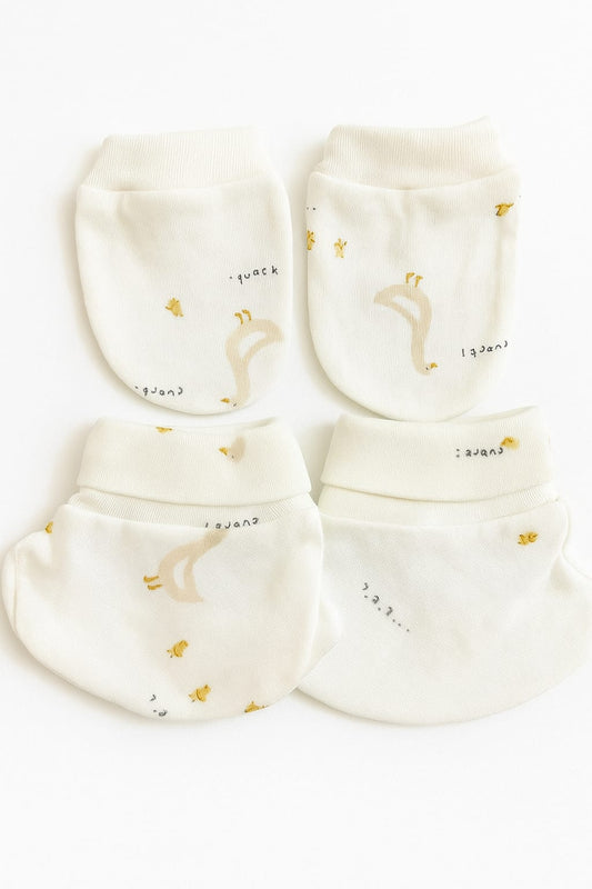 Baby Mitten & Booties Set – Duck Design | Soft & Gentle Fabric