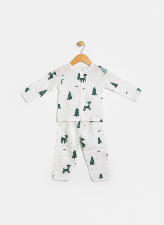 Muslin Co-ord Set - Pure Muslin -  Full sleeve - Tree
