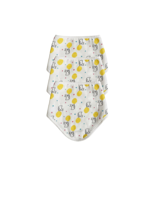 Baby Bib Set – Soft 100% Cotton Bibs (18x21 cm) | Gentle & Absorbent Feeding Essentials