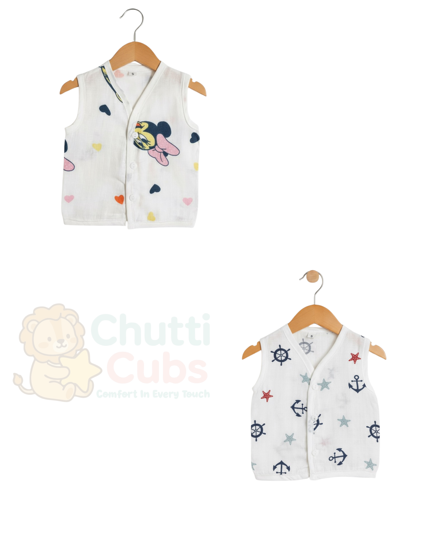 Muslin Sleeveless Jabla for Babies – Pack of 2 | Comfortable Daily Wear