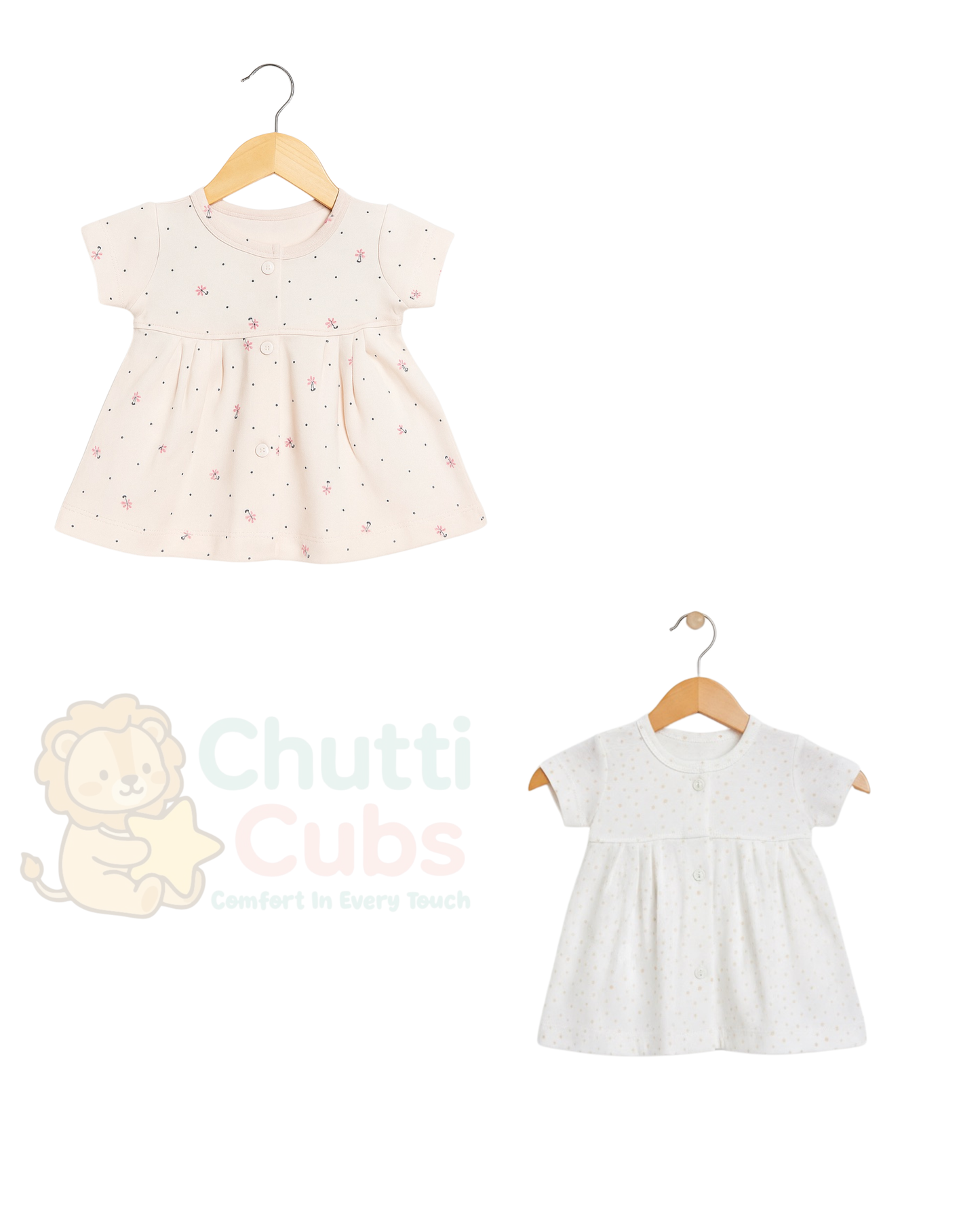 Soft Knitted Baby Frocks – Pack of 2 Assorted  | Warm, Stretchable & Adorable Design