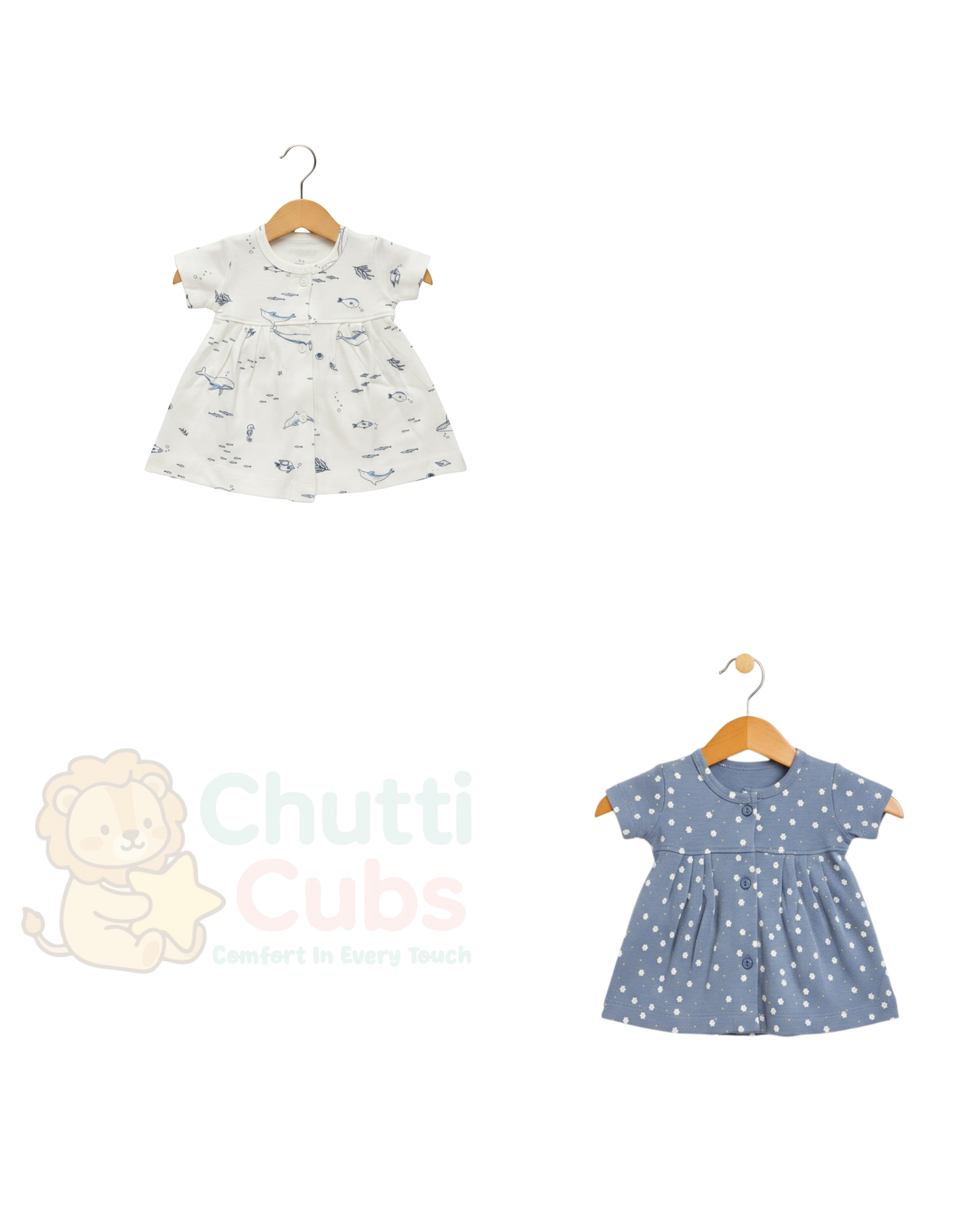 Soft Knitted Baby Frocks – Pack of 2 Assorted  | Warm, Stretchable & Adorable Design