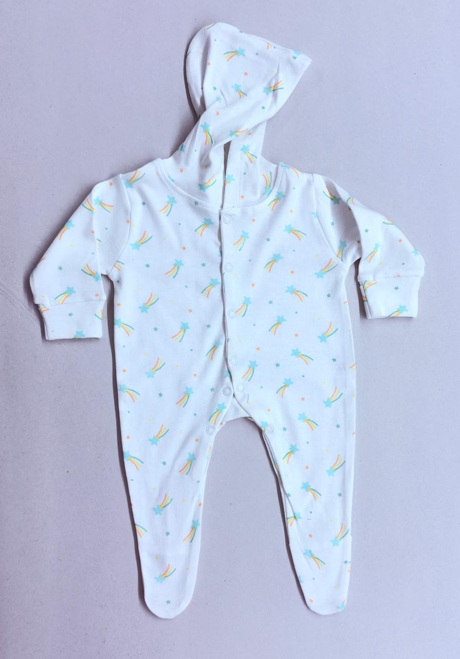 Baby Hooded Romper – | Soft & Cozy Daily Wear Assorted