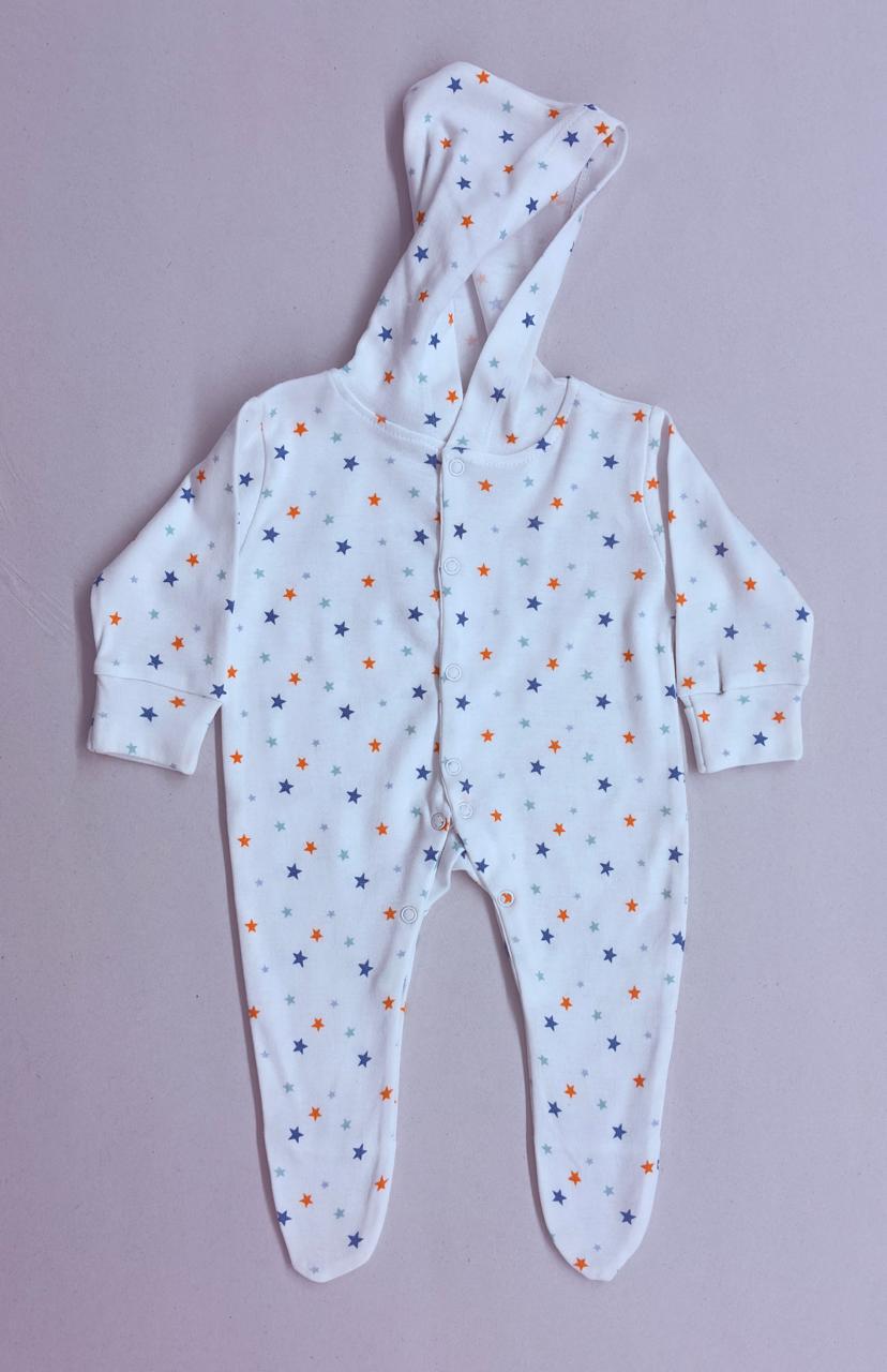 Baby Hooded Romper – | Soft & Cozy Daily Wear Assorted