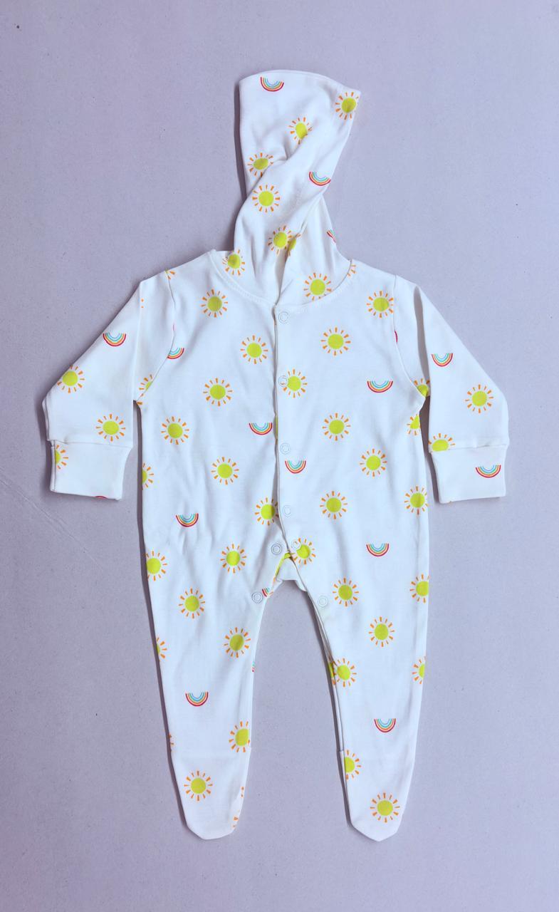 Baby Hooded Romper – | Soft & Cozy Daily Wear Assorted