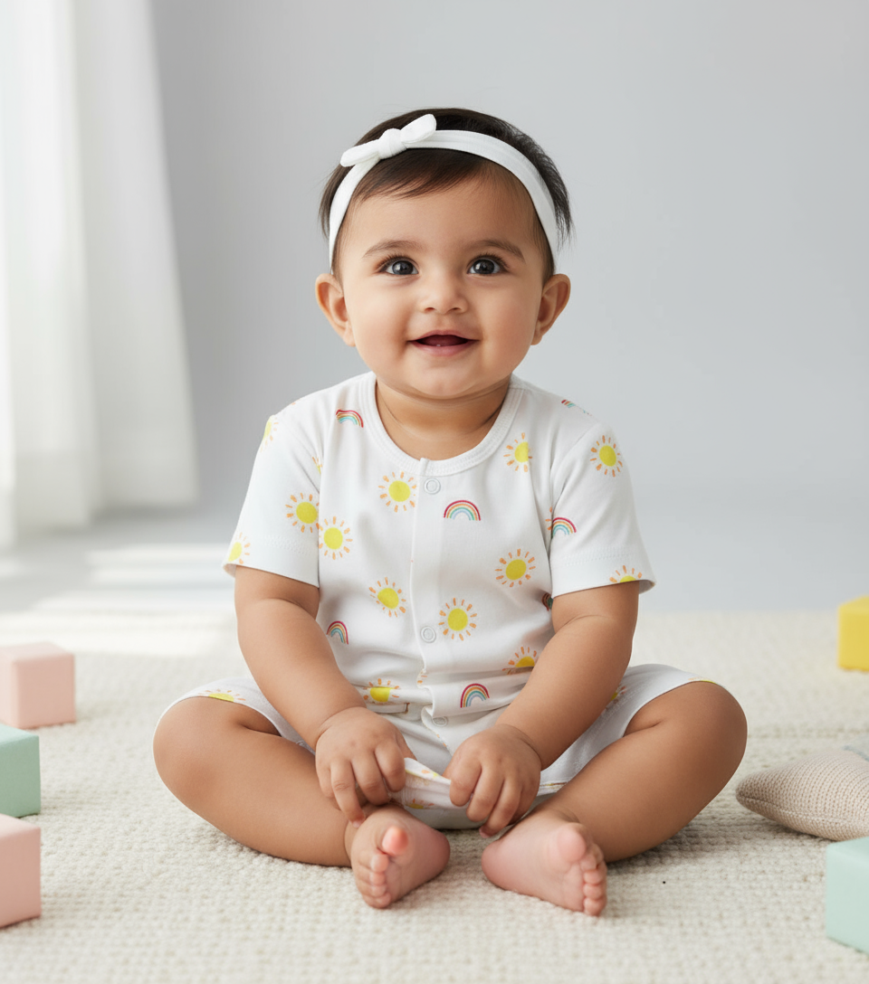 Baby Romper – Knitted Cotton One-Piece