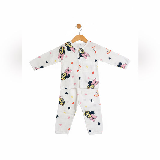 Muslin Co-ord Set - Pure Muslin -  Full sleeve - Mickey Mouse