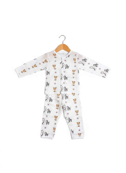 Muslin Co-ord Set - Pure Muslin - Full sleeve - Zebra